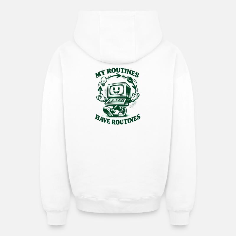 Routines pour Routines | Automatisation - Sweat à capuche unisexe zippé oversize épais SPREAD - blanc
