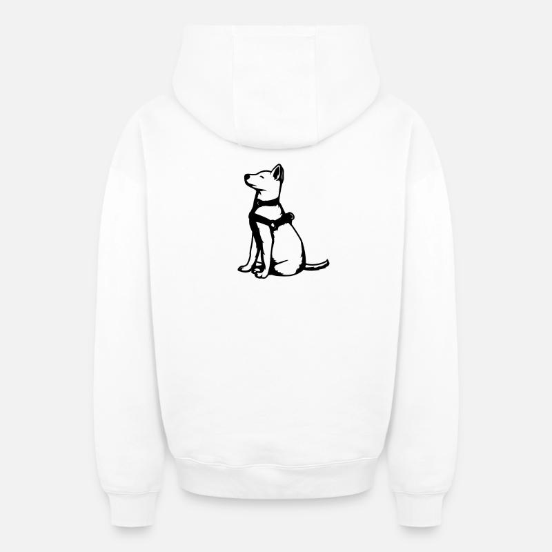 Chien de berger - Sweat à capuche unisexe zippé oversize épais SPREAD - blanc