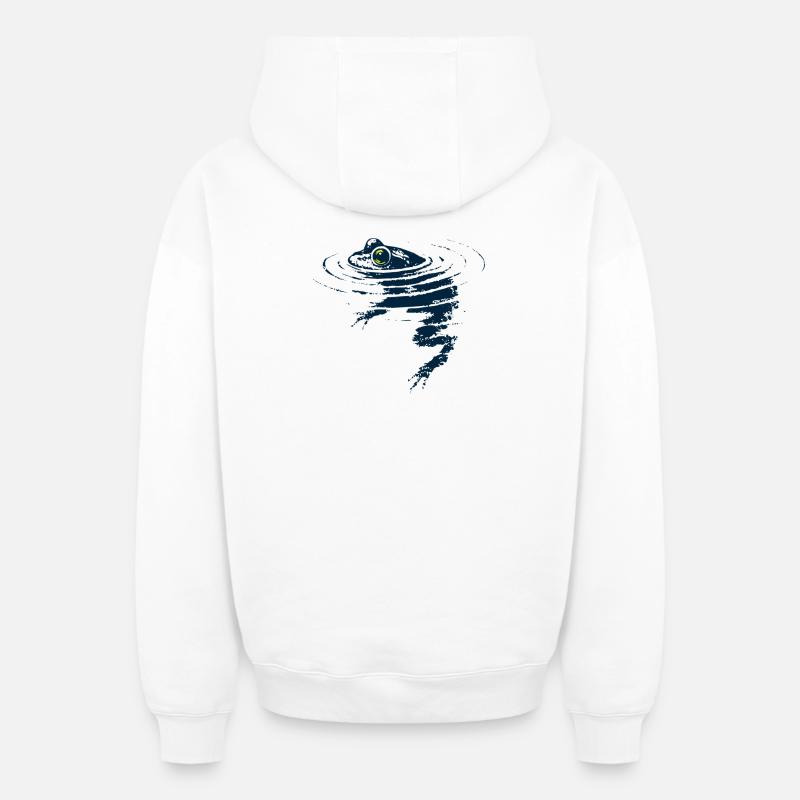 Chill frog - Sweat à capuche unisexe zippé oversize épais SPREAD - blanc