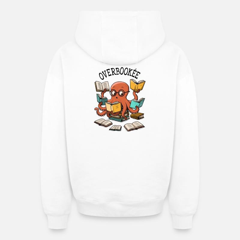 Overbookée - Sweat à capuche unisexe zippé oversize épais SPREAD - blanc
