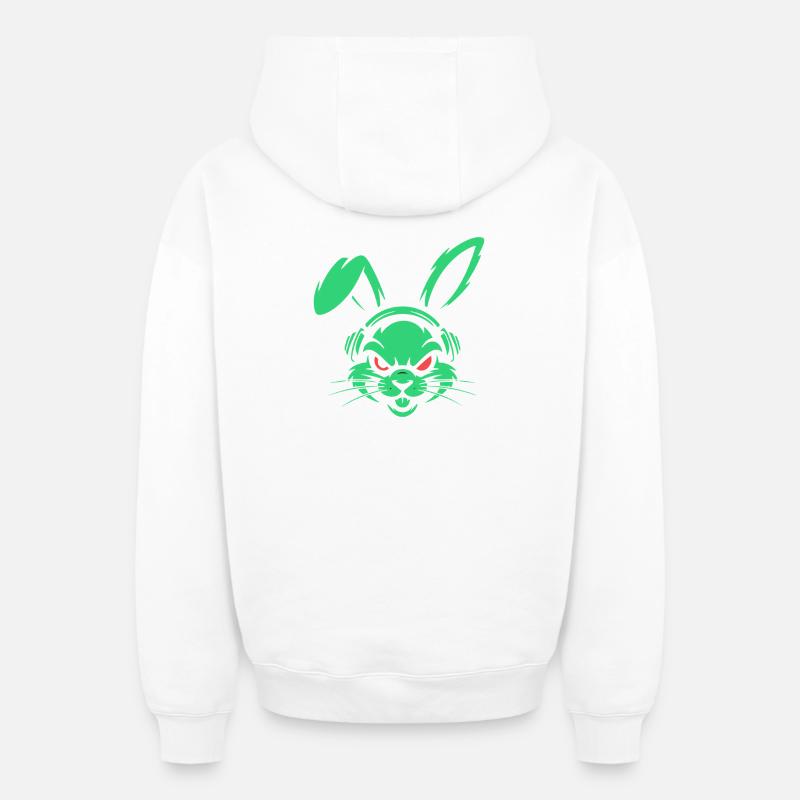 Rythmes néon - Sweat à capuche unisexe zippé oversize épais SPREAD - blanc