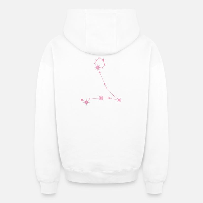 Fischestern Sternbild Sternzeichen Pastellrosa - Oversized Heavyweight Unisex Zip Hoodie - Weiß