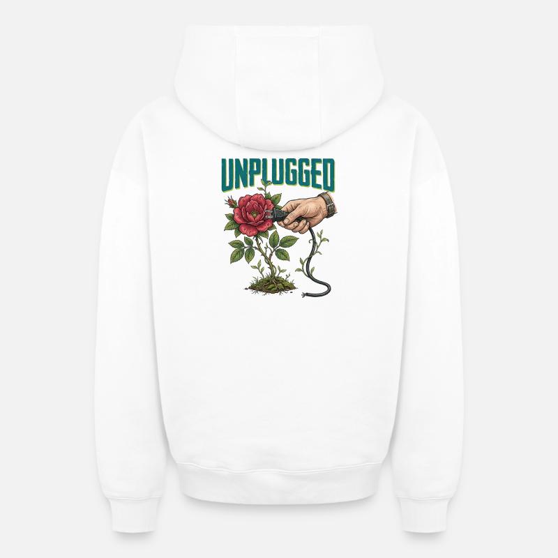 Débranché - Sweat à capuche unisexe zippé oversize épais SPREAD - blanc