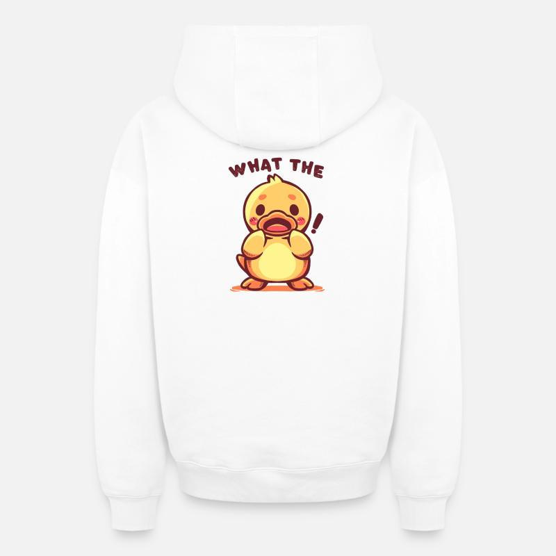 Qu’est-ce que ce - Sweat à capuche unisexe zippé oversize épais SPREAD - blanc
