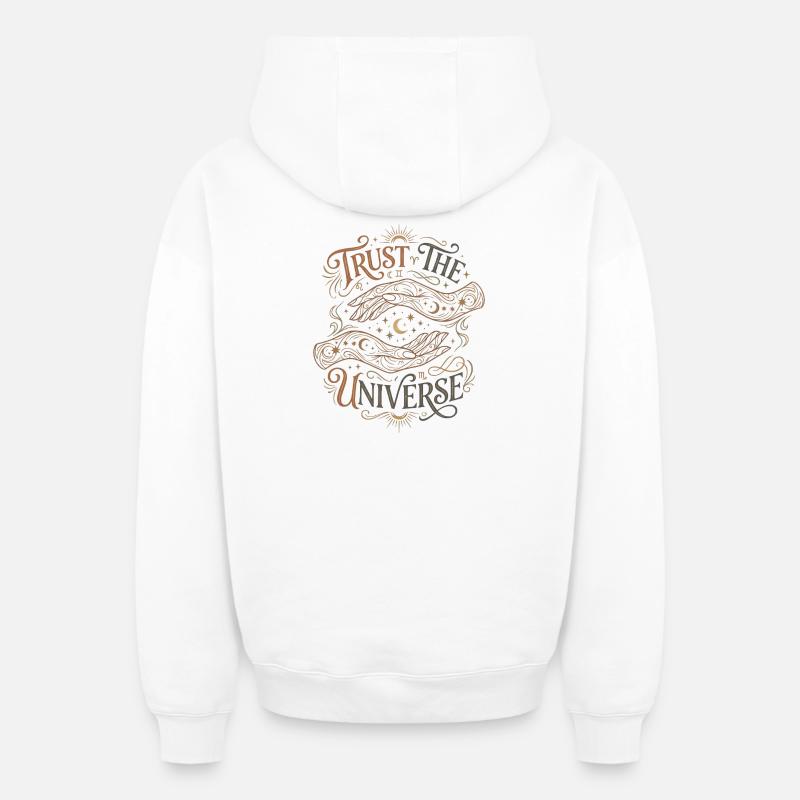 Confiance dans l’univers - Sweat à capuche unisexe zippé oversize épais SPREAD - blanc