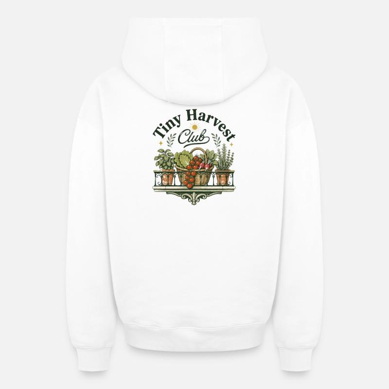 Club de la Petite Récolte - Sweat à capuche unisexe zippé oversize épais SPREAD - blanc