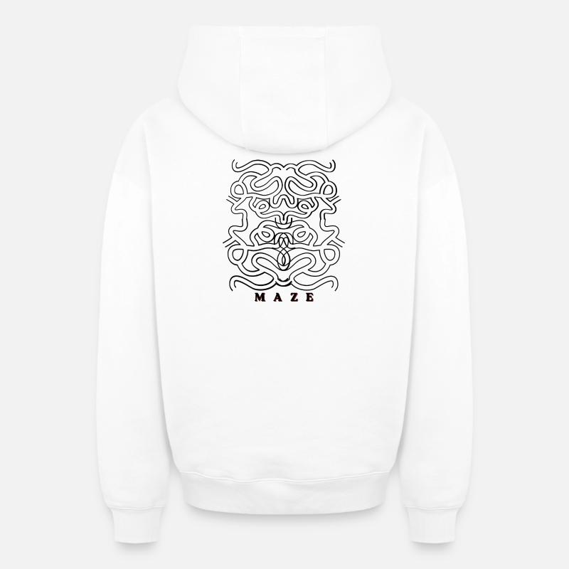 Télougou - Sweat à capuche unisexe zippé oversize épais SPREAD - blanc