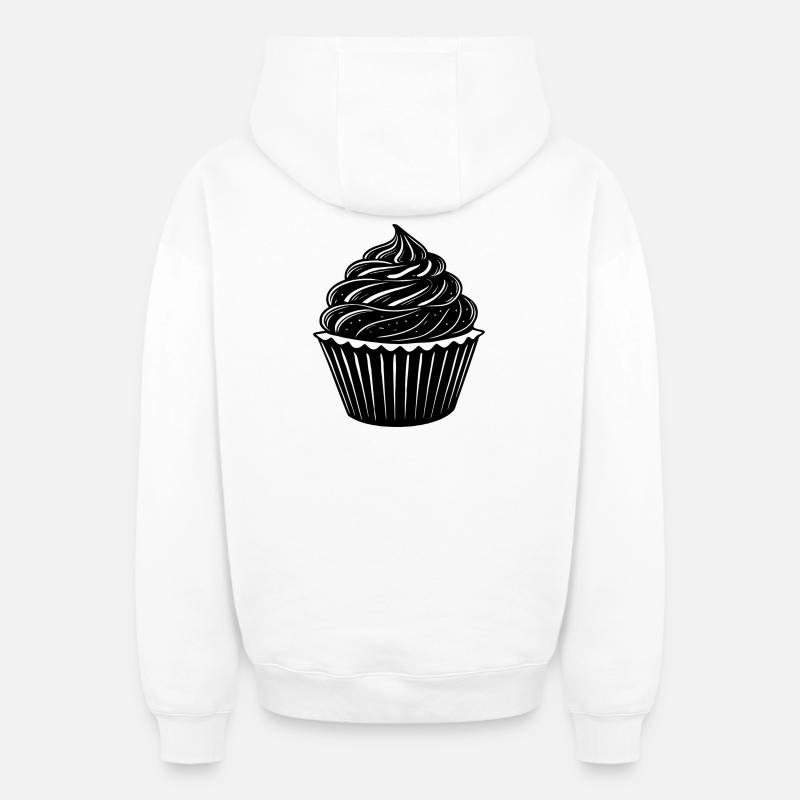 Cupcakes - Sweat à capuche unisexe zippé oversize épais SPREAD - blanc