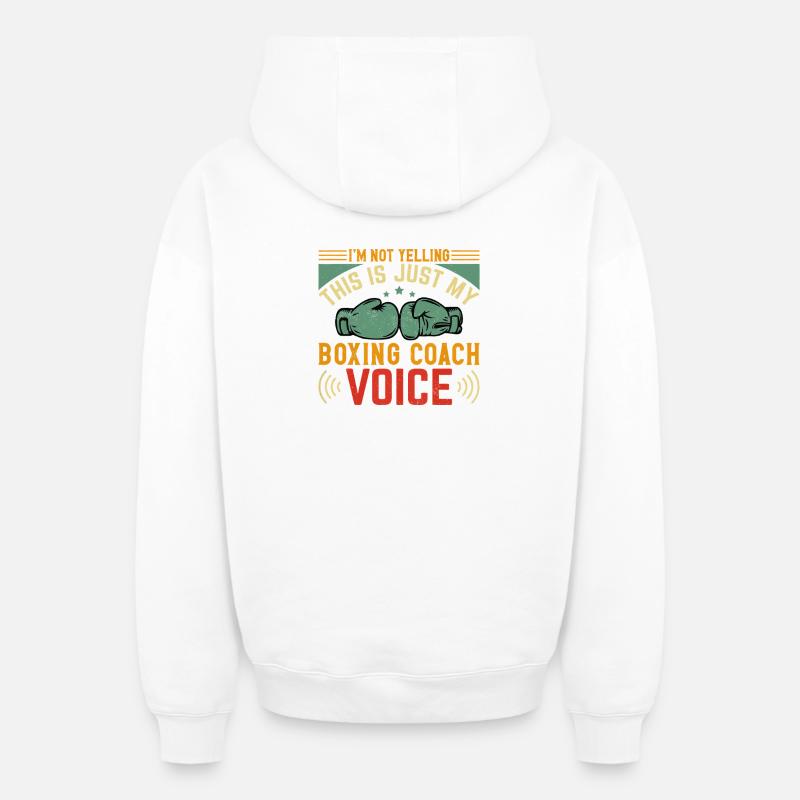 Coach de boxe Voice Tee - Sweat à capuche unisexe zippé oversize épais SPREAD - blanc