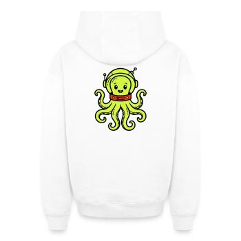 cute alien - Oversized Heavyweight Unisex Zip Hoodie - white - Back - AI Model Male 178 light (178cm)