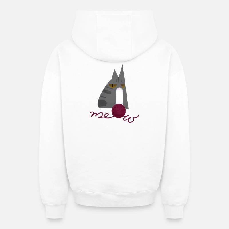 Kätzchen (grau) - Oversized Heavyweight Unisex Zip Hoodie - Weiß