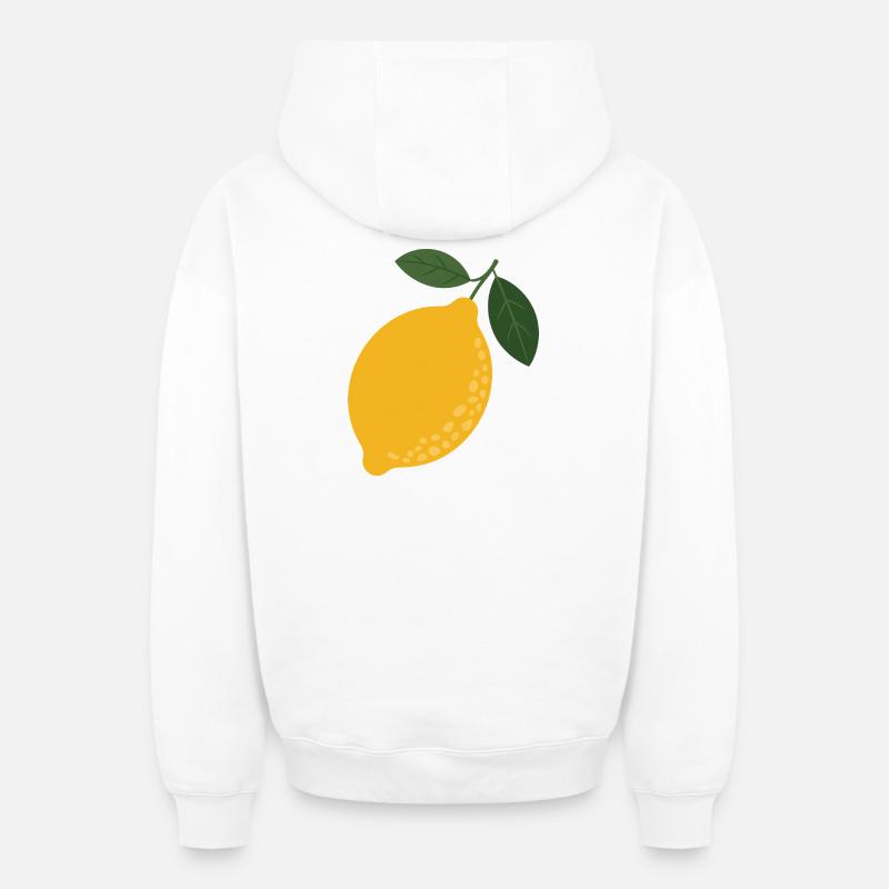 Illustration citron Citrus Sun - Sweat à capuche unisexe zippé oversize épais SPREAD - blanc
