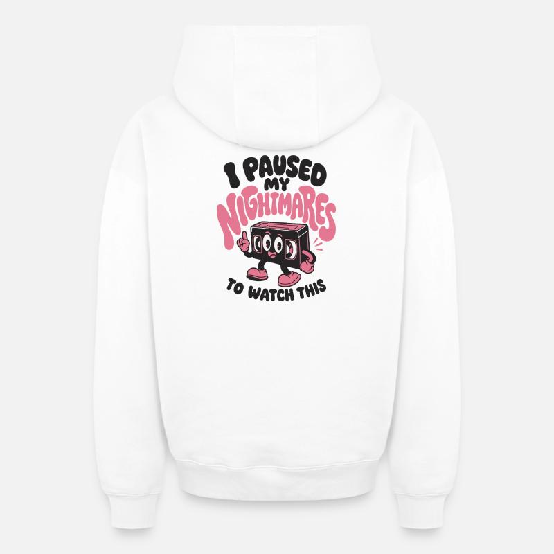 J’ai mis mes cauchemars en pause - Sweat à capuche unisexe zippé oversize épais SPREAD - blanc