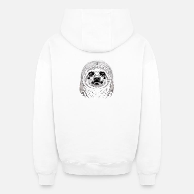 Paresse - Sweat à capuche unisexe zippé oversize épais SPREAD - blanc