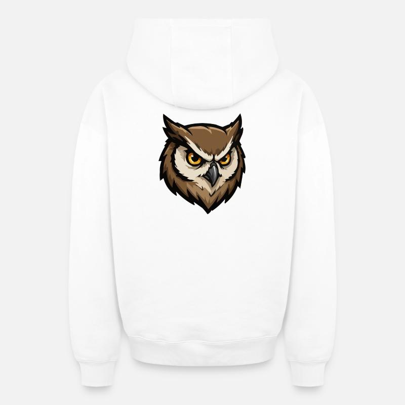 Wachender Eulenkopf Pixel-Stil - Oversized Heavyweight Unisex Zip Hoodie - Weiß