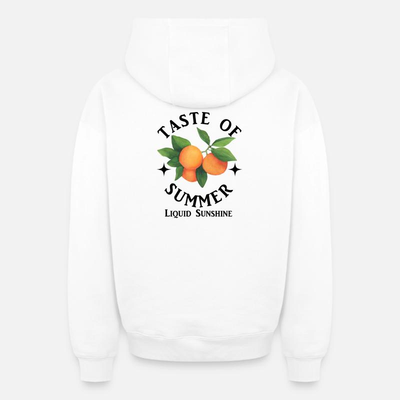 Agrumes Aquarelle Branche orange - Sweat à capuche unisexe zippé oversize épais SPREAD - blanc