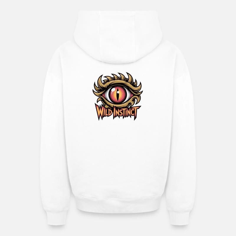 Œil Instinctif Sauvage - Sweat à capuche unisexe zippé oversize épais SPREAD - blanc