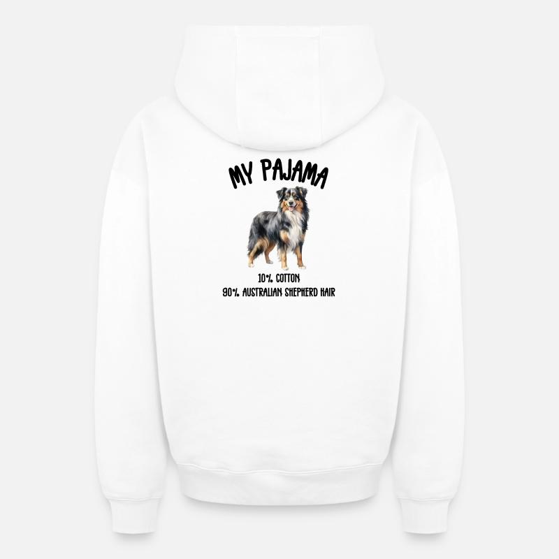Pyjama du berger australien - Sweat à capuche unisexe zippé oversize épais SPREAD - blanc