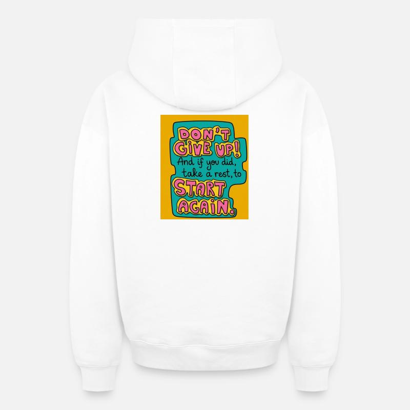 N’abandonne pas ! - Sweat à capuche unisexe zippé oversize épais SPREAD - blanc