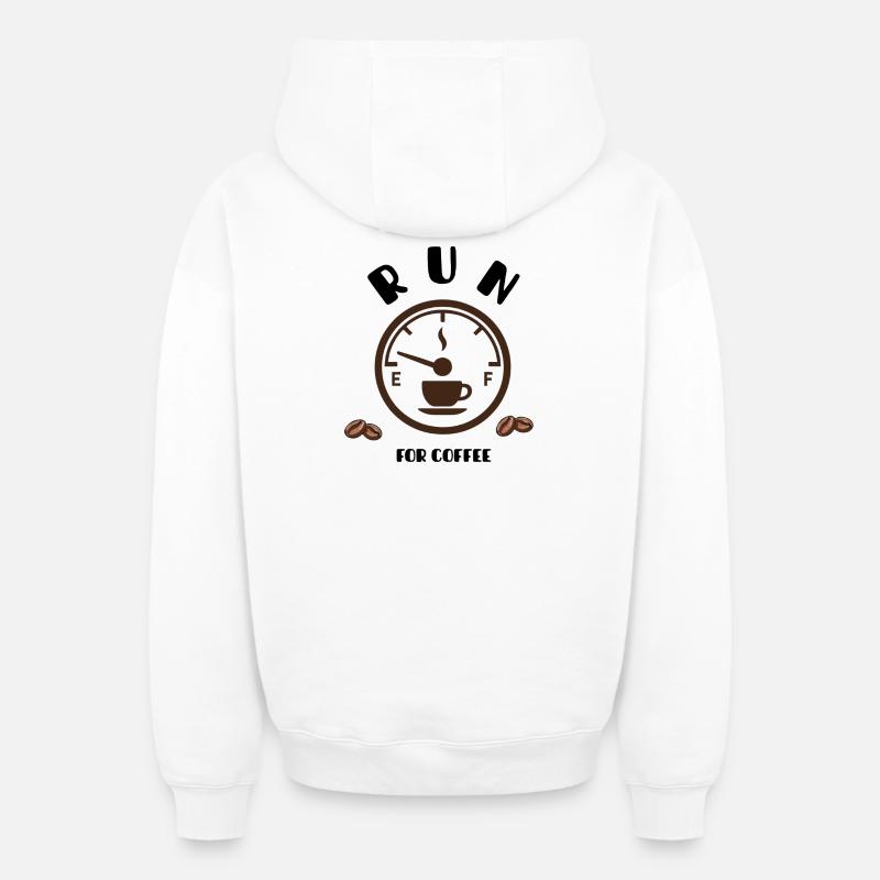 Coffee Pointer Dial Design - Oversized Heavyweight Unisex Zip Hoodie - white