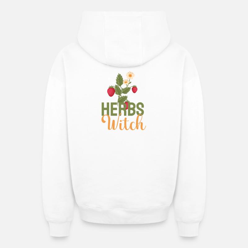 Herbes Sorcière Florale - Sweat à capuche unisexe zippé oversize épais SPREAD - blanc
