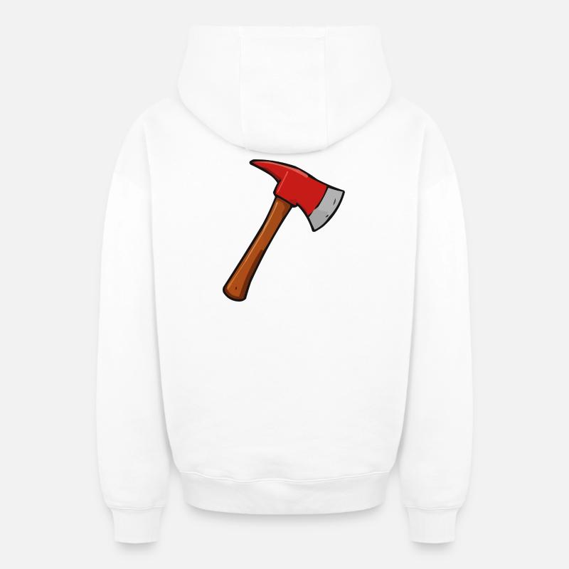 Hache - Sweat à capuche unisexe zippé oversize épais SPREAD - blanc