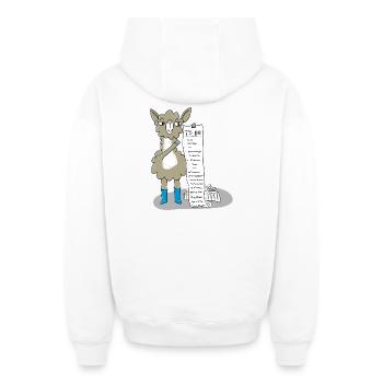 Llama with a to-do list - Oversized Heavyweight Unisex Zip Hoodie - white - Back - AI Model Male 178 light (178cm)