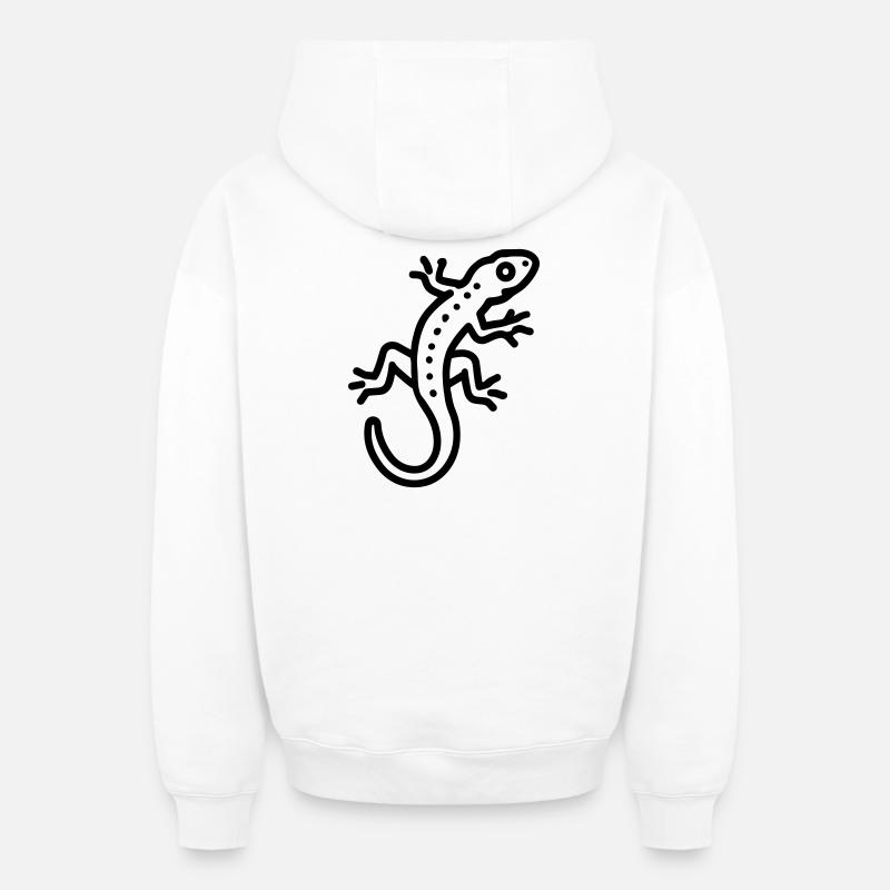 Eidechse - Oversized Heavyweight Unisex Zip Hoodie - Weiß