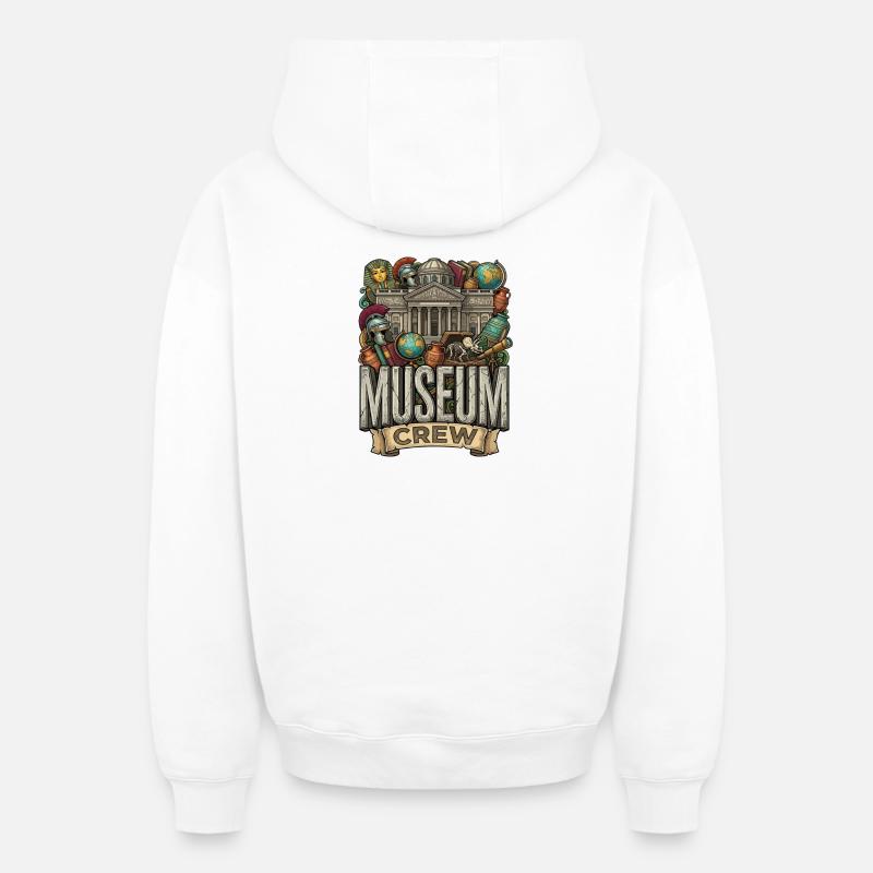 Équipe du musée - Sweat à capuche unisexe zippé oversize épais SPREAD - blanc