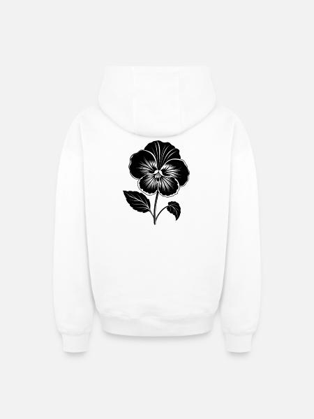 Pansy Flower - Oversized Heavyweight Unisex Zip Hoodie - white