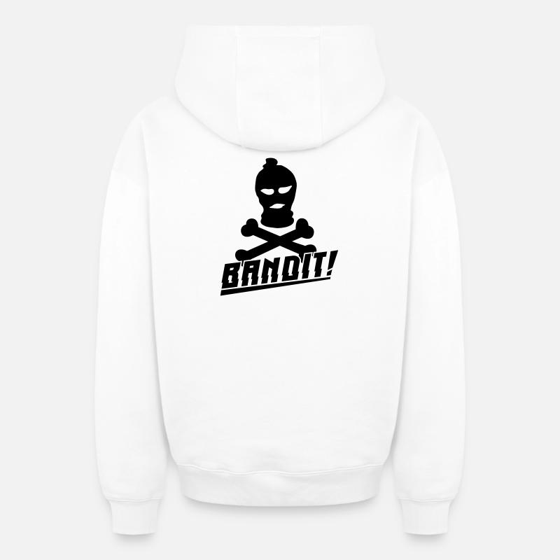 masque de ski bandit - Sweat à capuche unisexe zippé oversize épais SPREAD - blanc