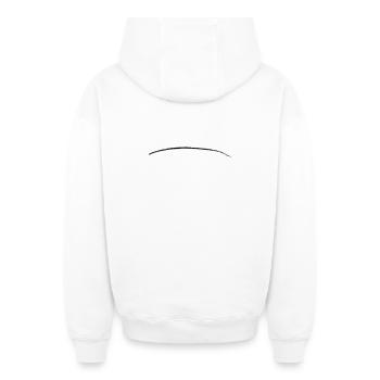 gebogener Strich Pinselstrich Unterstrich Linie - Oversized Heavyweight Unisex Zip Hoodie - Weiß - Hinten - AI Model Male 178 light (178cm)