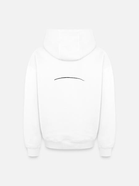 coup de pinceau rayé ligne - Sweat à capuche unisexe zippé oversize épais SPREAD - blanc