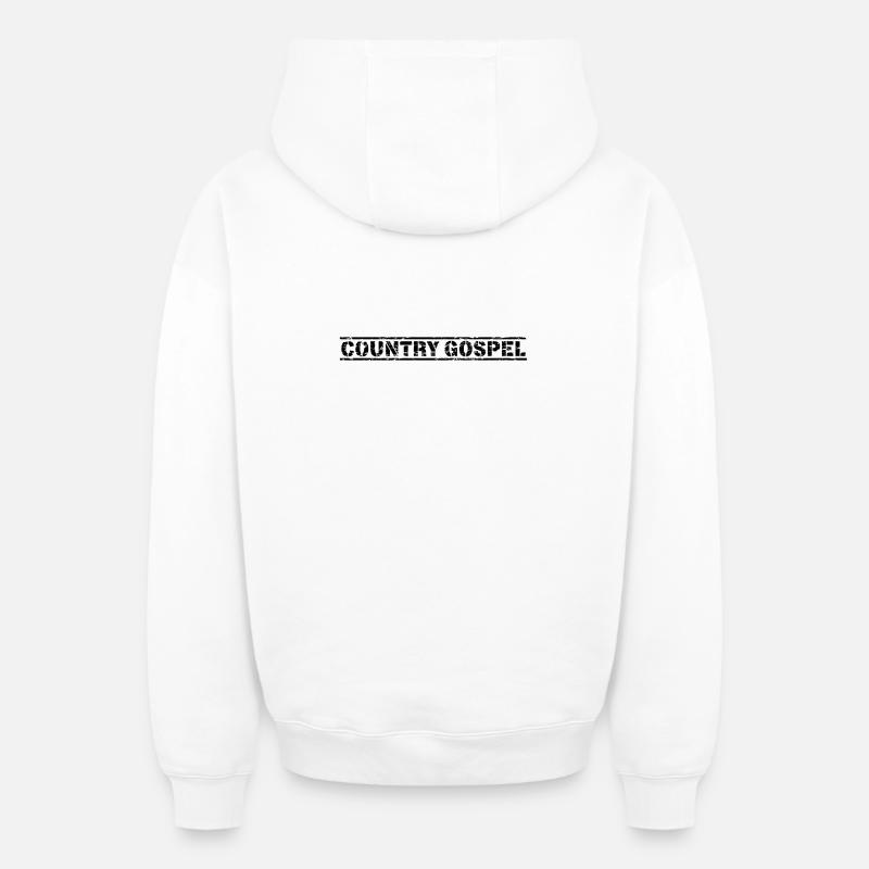 Evangile du pays - Sweat à capuche unisexe zippé oversize épais SPREAD - blanc