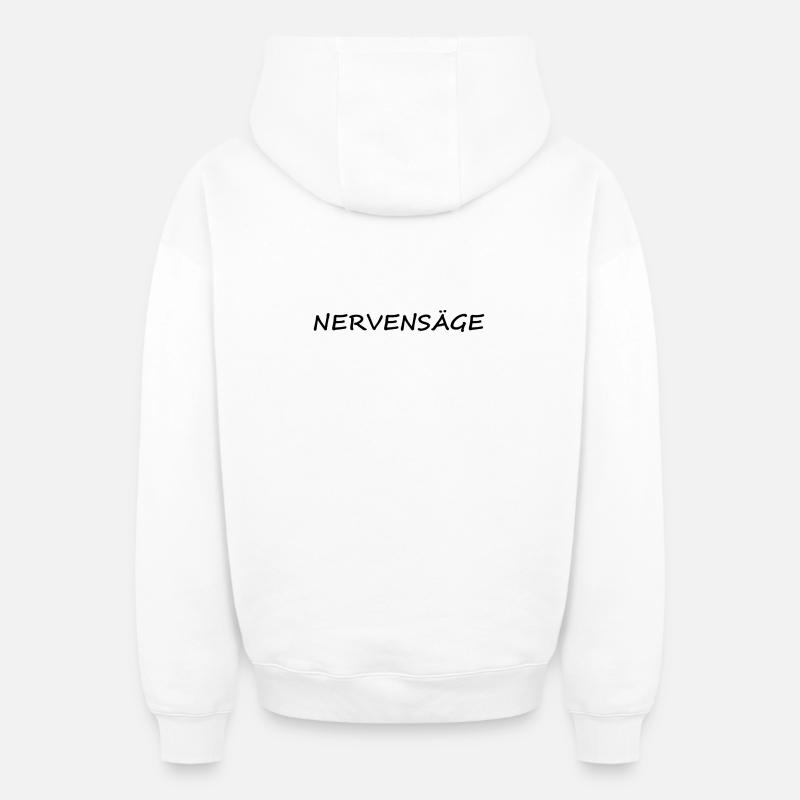 Douleur au cou - Sweat à capuche unisexe zippé oversize épais SPREAD - blanc
