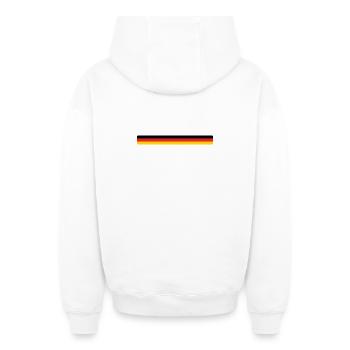 Drapeau Allemand - Allemagne - Sweat à capuche unisexe zippé oversize épais SPREAD - blanc - Dos - AI Model Male 178 light (178cm)