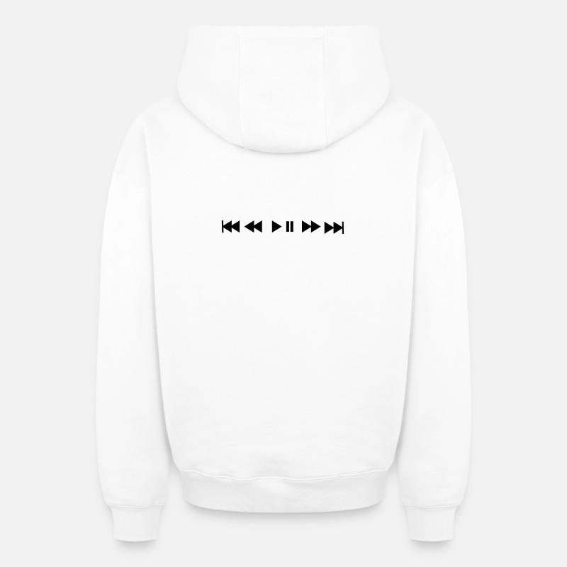 musique - Sweat à capuche unisexe zippé oversize épais SPREAD - blanc