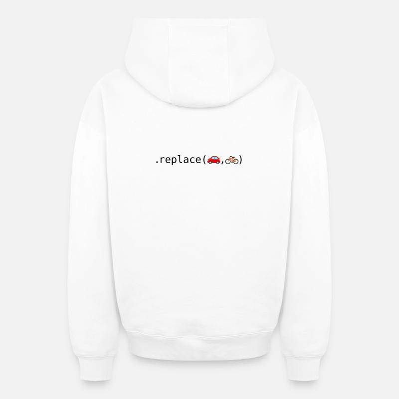 Autos durch Fahrräder ersetzen; Python-Edition - Oversized Heavyweight Unisex Zip Hoodie - Weiß
