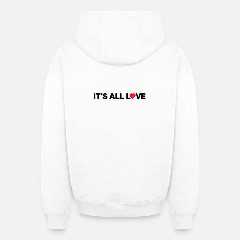 Ce n’est que de l’amour - Sweat à capuche unisexe zippé oversize épais SPREAD - blanc