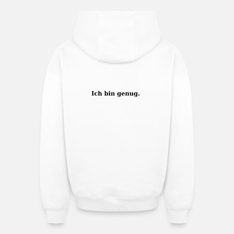 Je suis assez - Sweat à capuche unisexe zippé oversize épais SPREAD - blanc