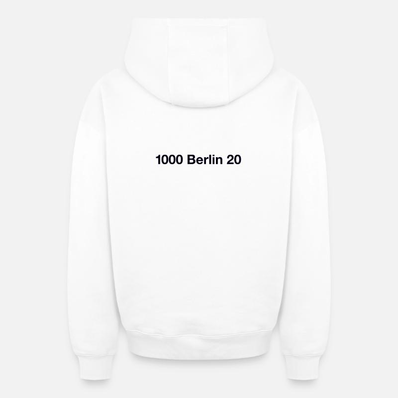 Berlin 20 Spandau - Sweat à capuche unisexe zippé oversize épais SPREAD - blanc