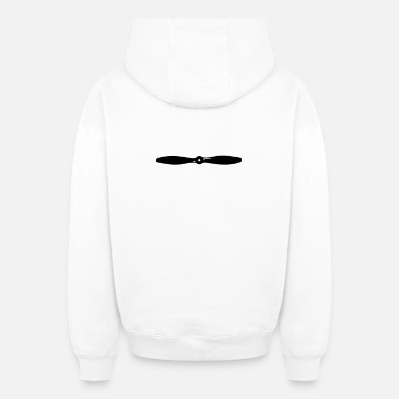 hélice - Sweat à capuche unisexe zippé oversize épais SPREAD - blanc