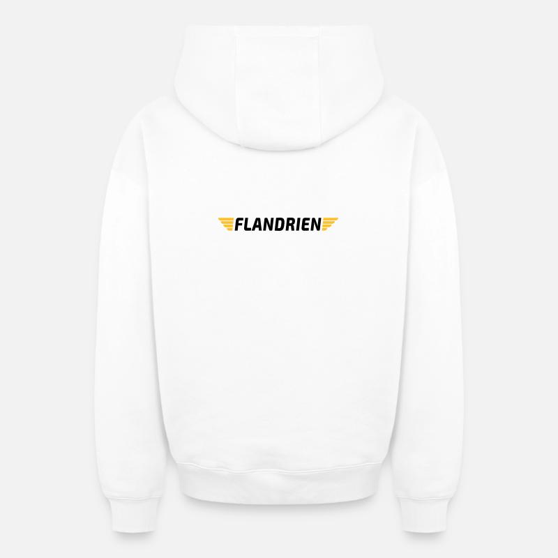 Flandrien - Oversized Heavyweight Unisex Zip Hoodie - Weiß