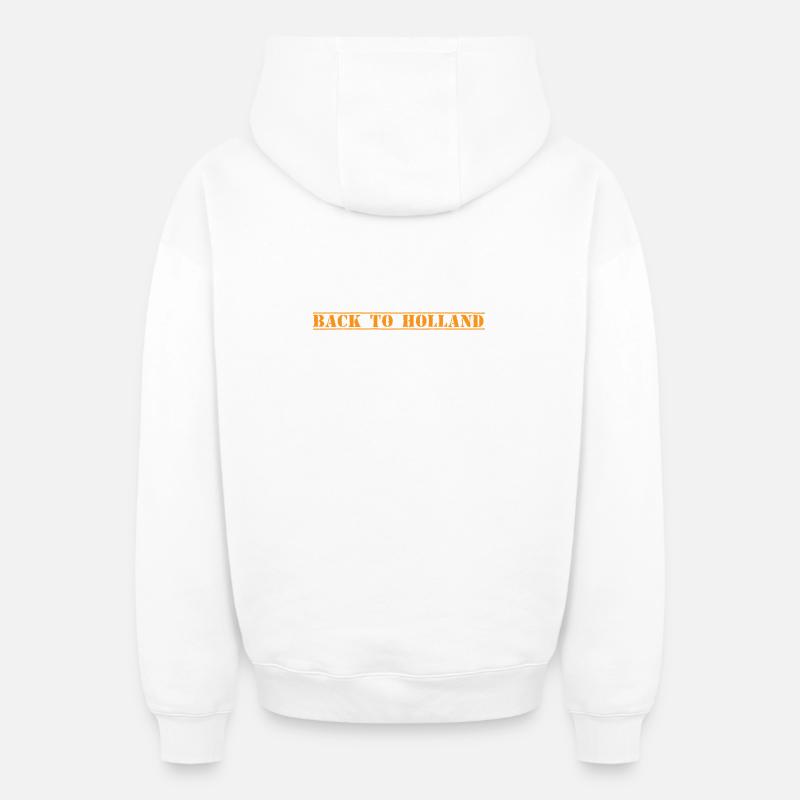 Hollande - Sweat à capuche unisexe zippé oversize épais SPREAD - blanc