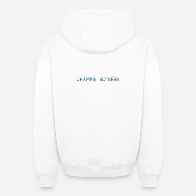 ChampsElysees - Sweat à capuche unisexe zippé oversize épais SPREAD - blanc