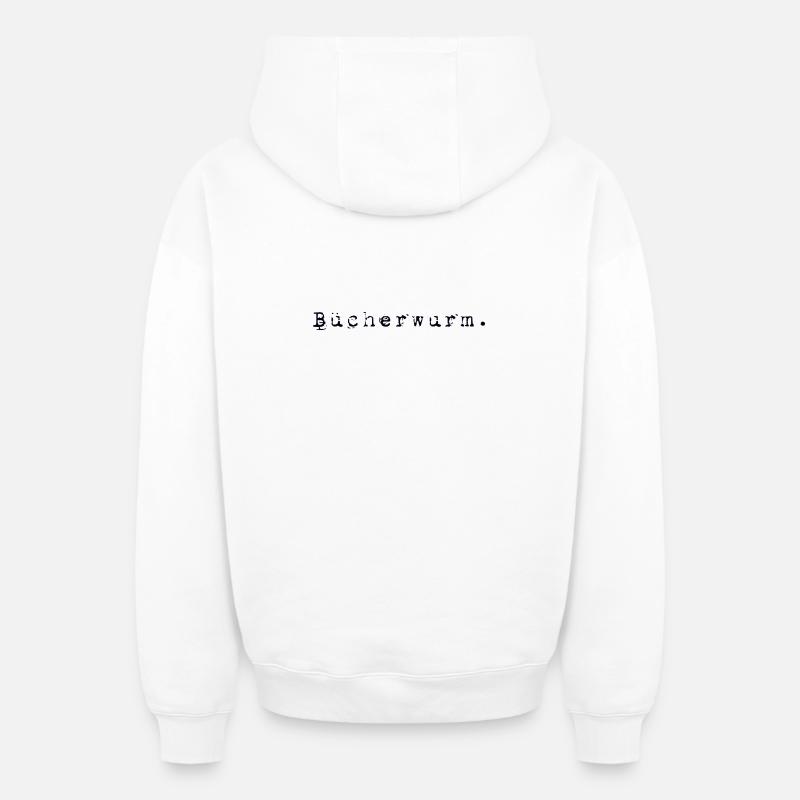 Bücherwurm rat de bibliothèque - Sweat à capuche unisexe zippé oversize épais SPREAD - blanc