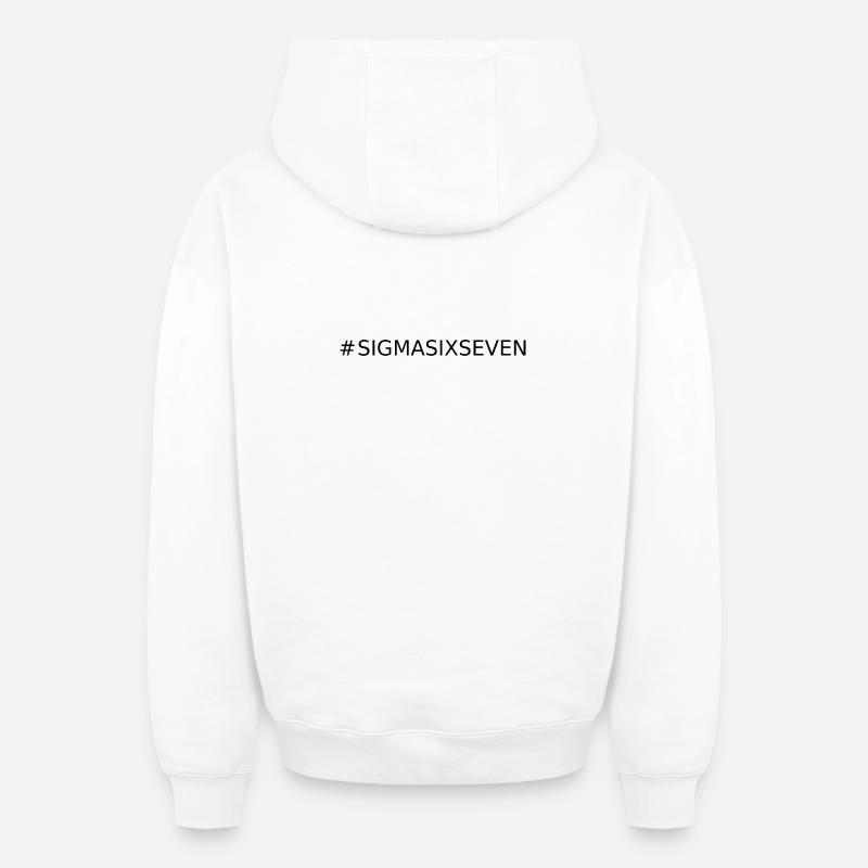 #sigmasixseven - Sweat à capuche unisexe zippé oversize épais SPREAD - blanc
