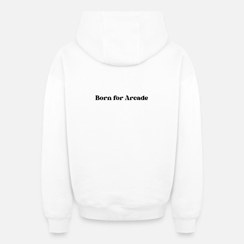 Né pour Arcade - Sweat à capuche unisexe zippé oversize épais SPREAD - blanc