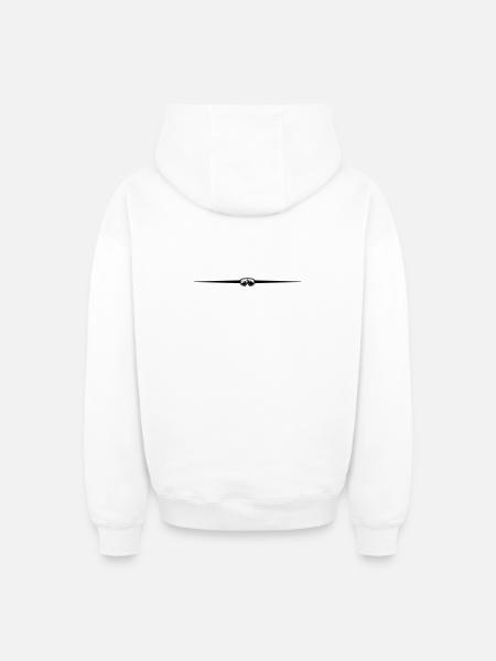Ski Goggles Line Ski Mountains - Oversized Heavyweight Unisex Zip Hoodie - white