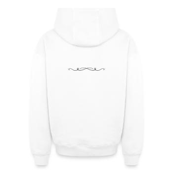 Ornament Line - Oversized Heavyweight Unisex Zip Hoodie - white - Back - AI Model Male 178 light (178cm)